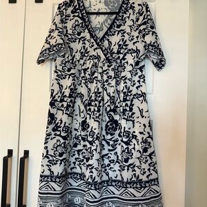 Blue and White Floral Dress